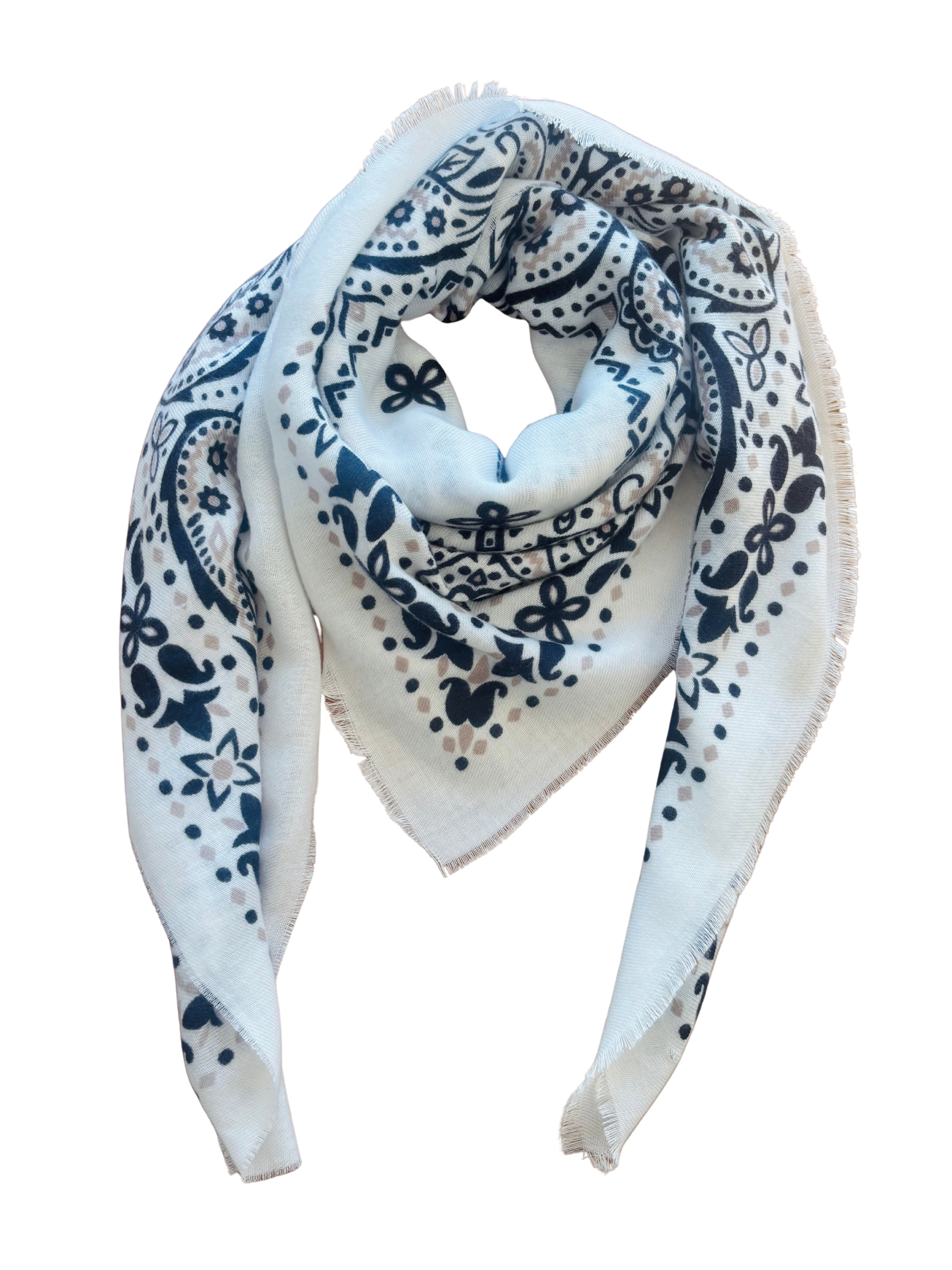 Bandana Cosy - blanc / marine