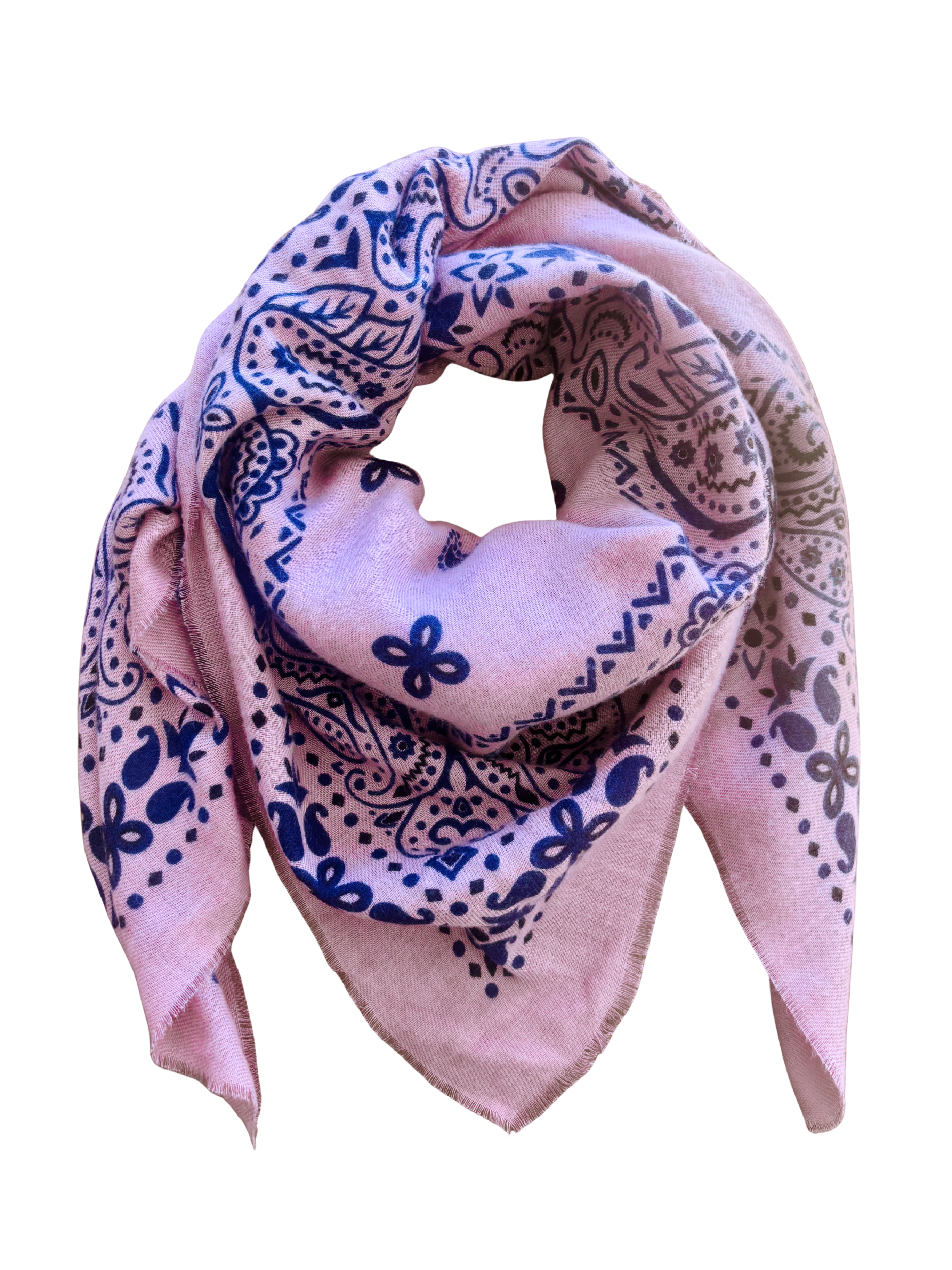 Bandana Cosy - vieux rose / marine