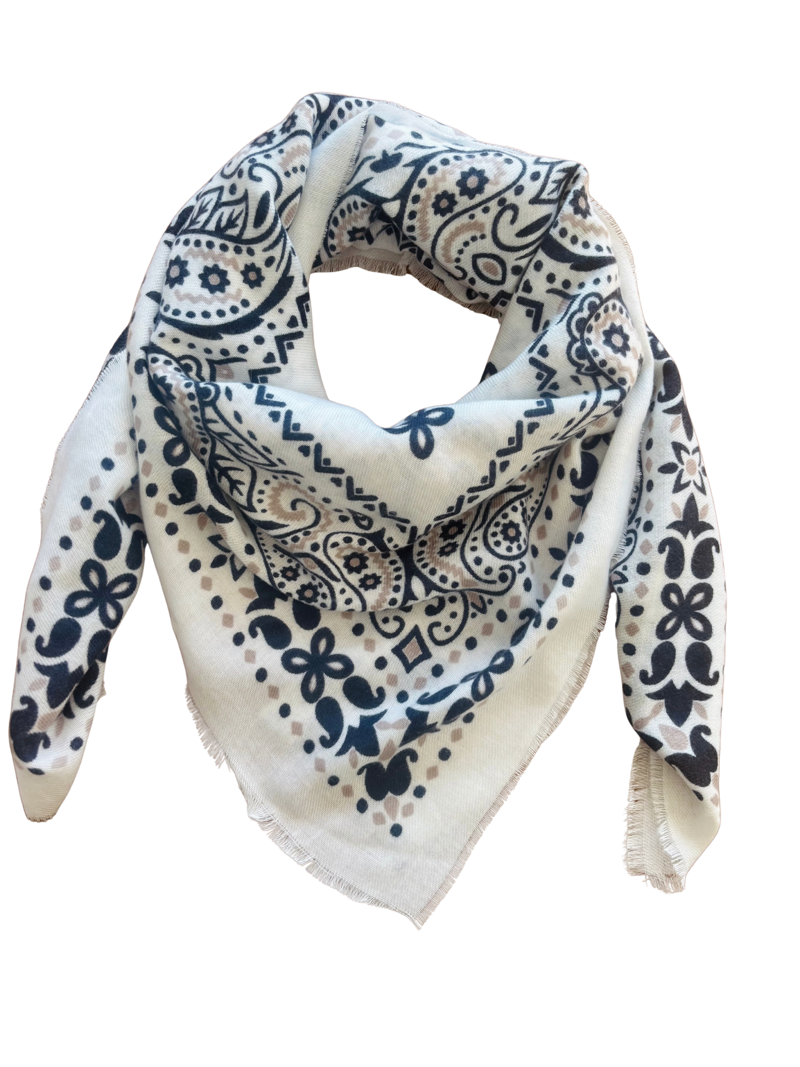Bandana Cosy - blanc / marine