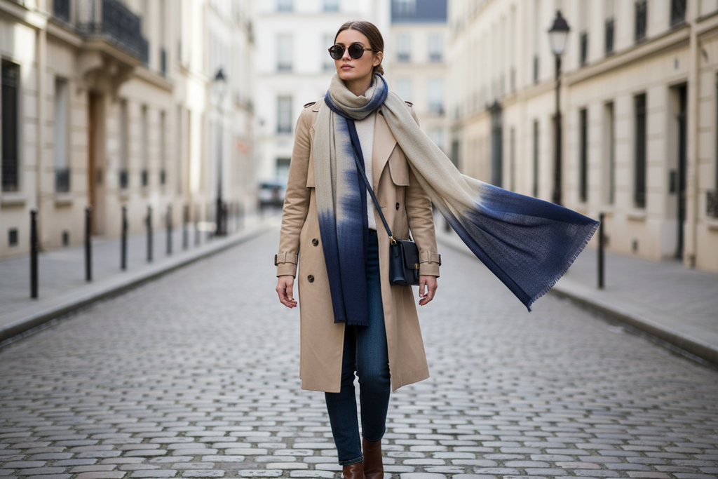 Echarpe Laine Natura Marine