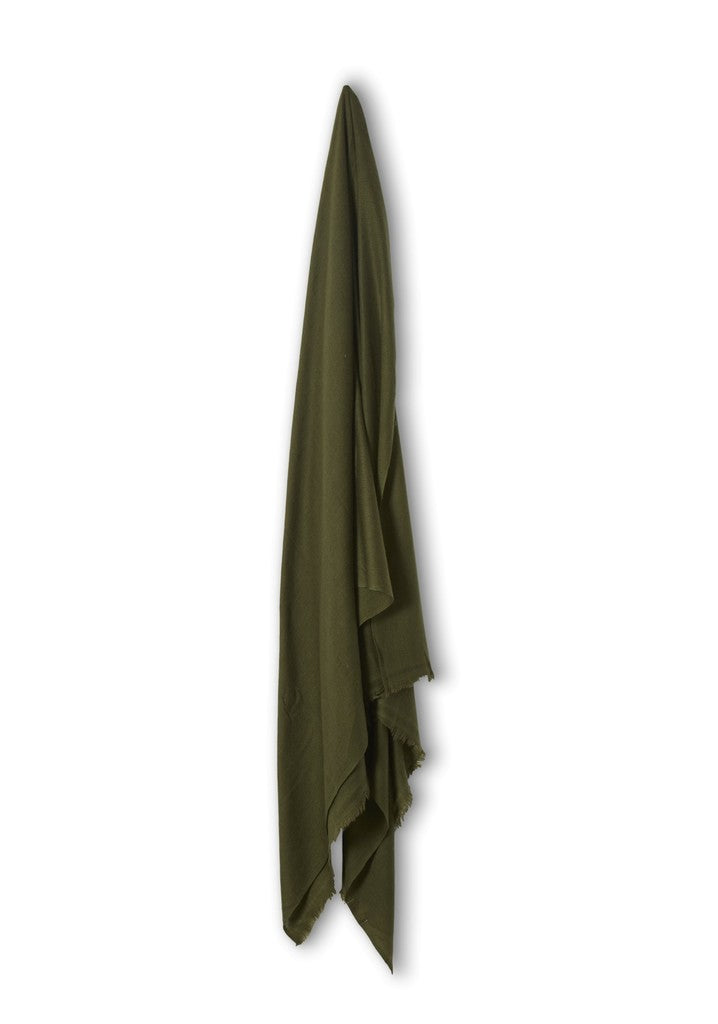 Echarpe Cachemire Grand Montets Kaki